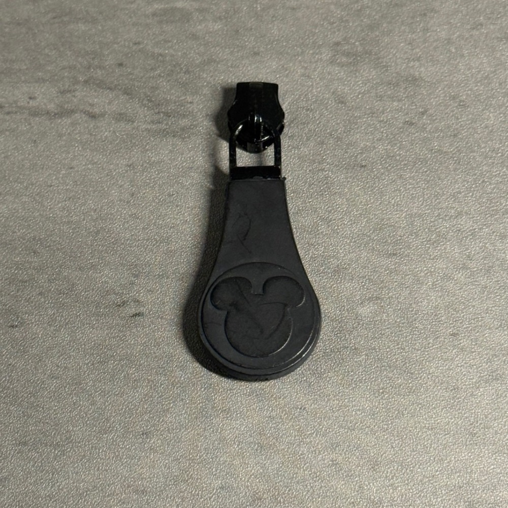 Disney Zipper Pull Replacement Unisex OS Black Mickey Mouse Rubber Slider Repair